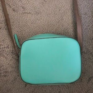 J. Crew turquoise camera leather crossbody bag